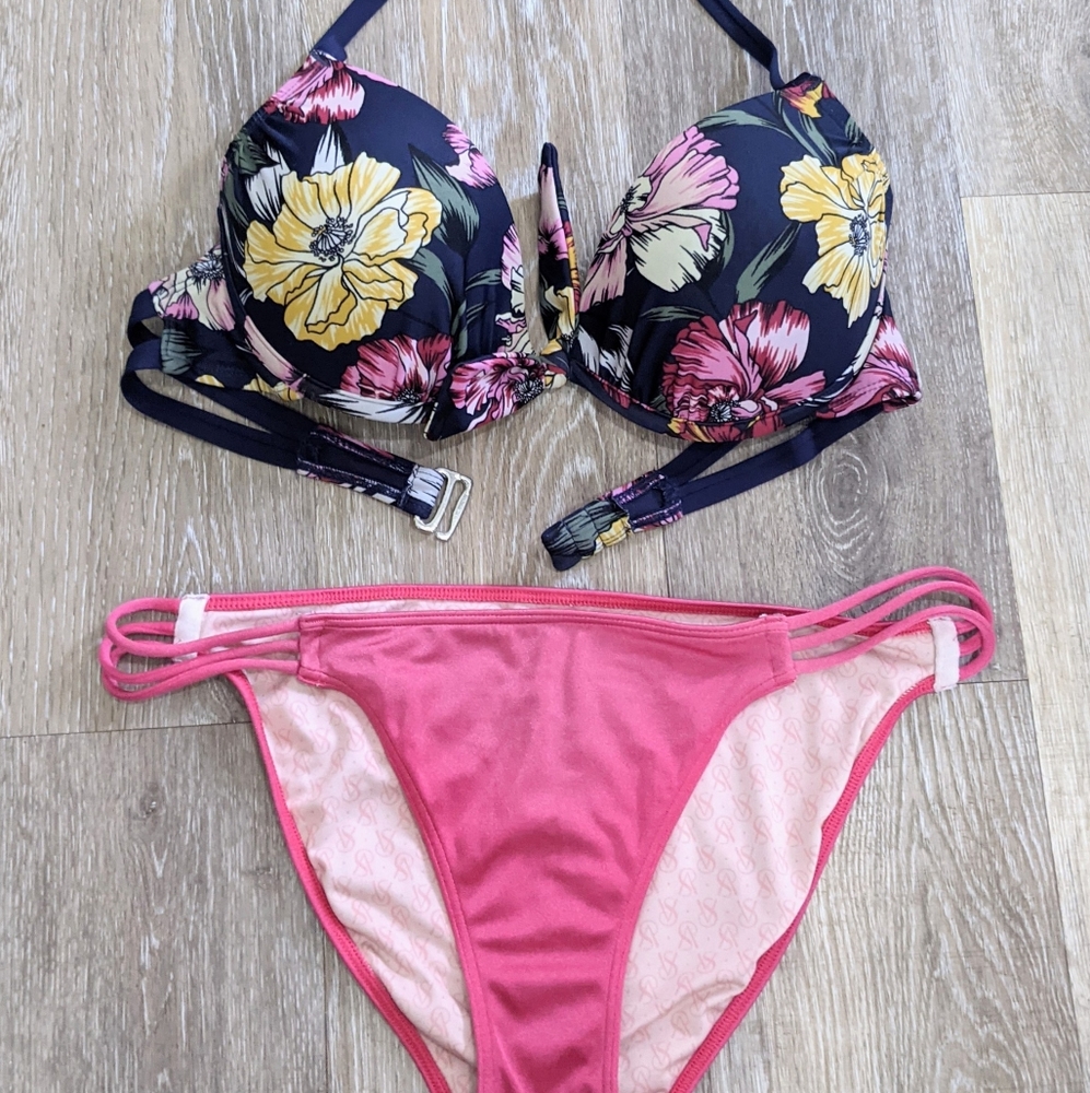 Victorias Secret bikini bottoms & floral top set